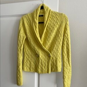 Elegant Yellow Knit Cardigan